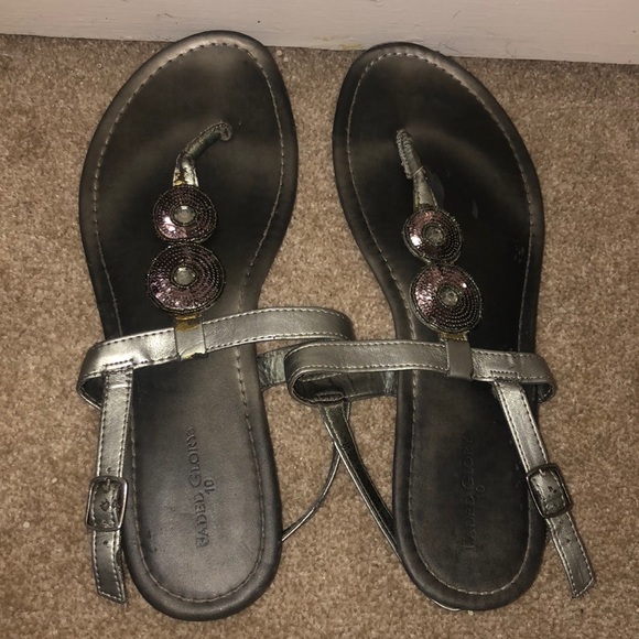 Faded Glory Shoes - Silver sandals with shimmer